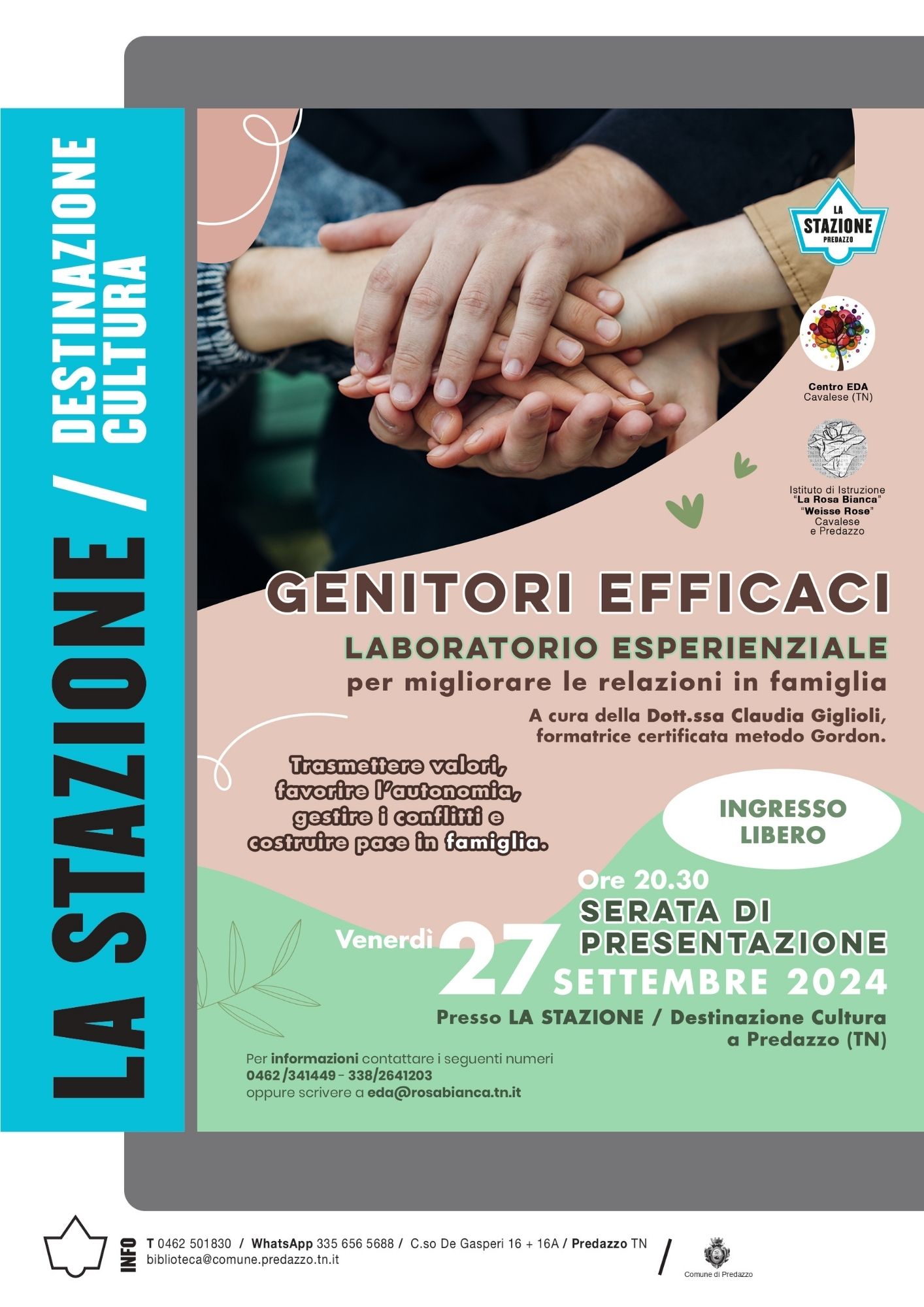 Serata di presentazione del laboratorio esperienziale 'Genitori efficaci' (27 settembre 2024)